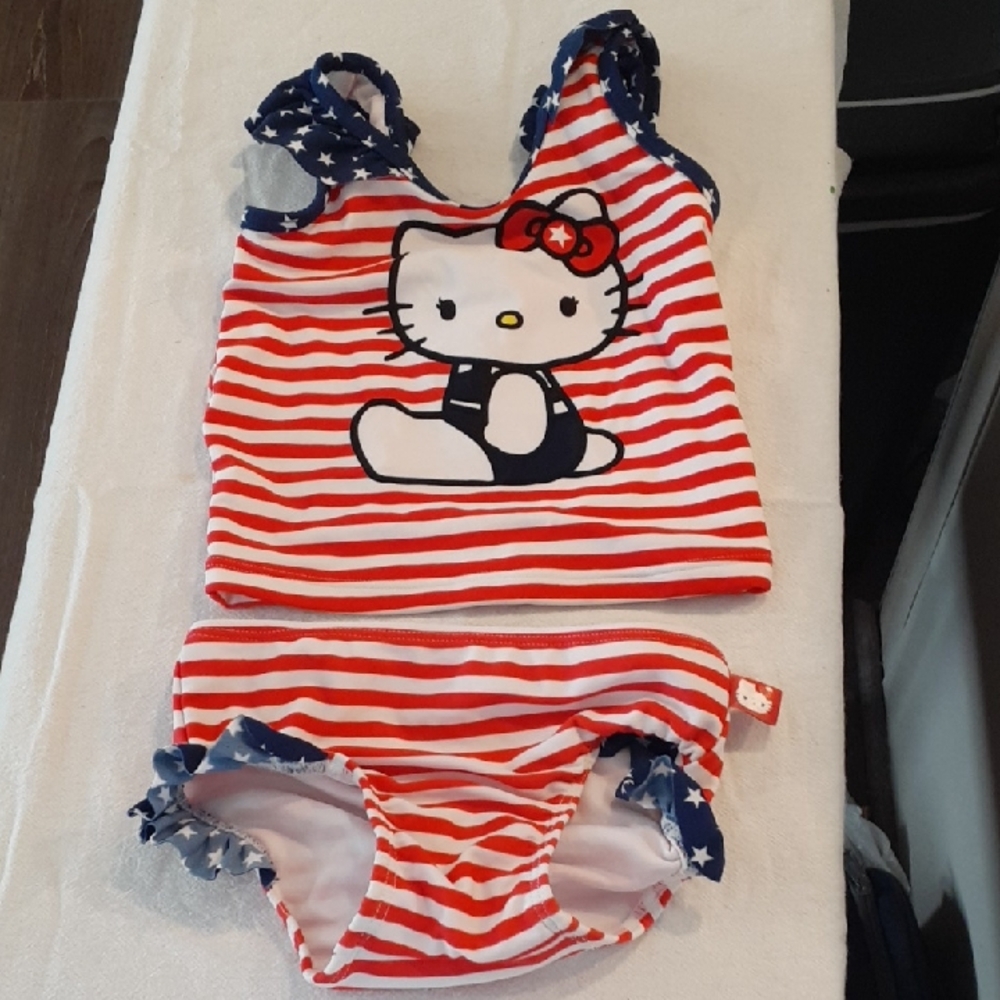 Hello Kitty Red and White Striped Swimsuit
